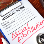 Generic medical form with atrial fibrillation underlined